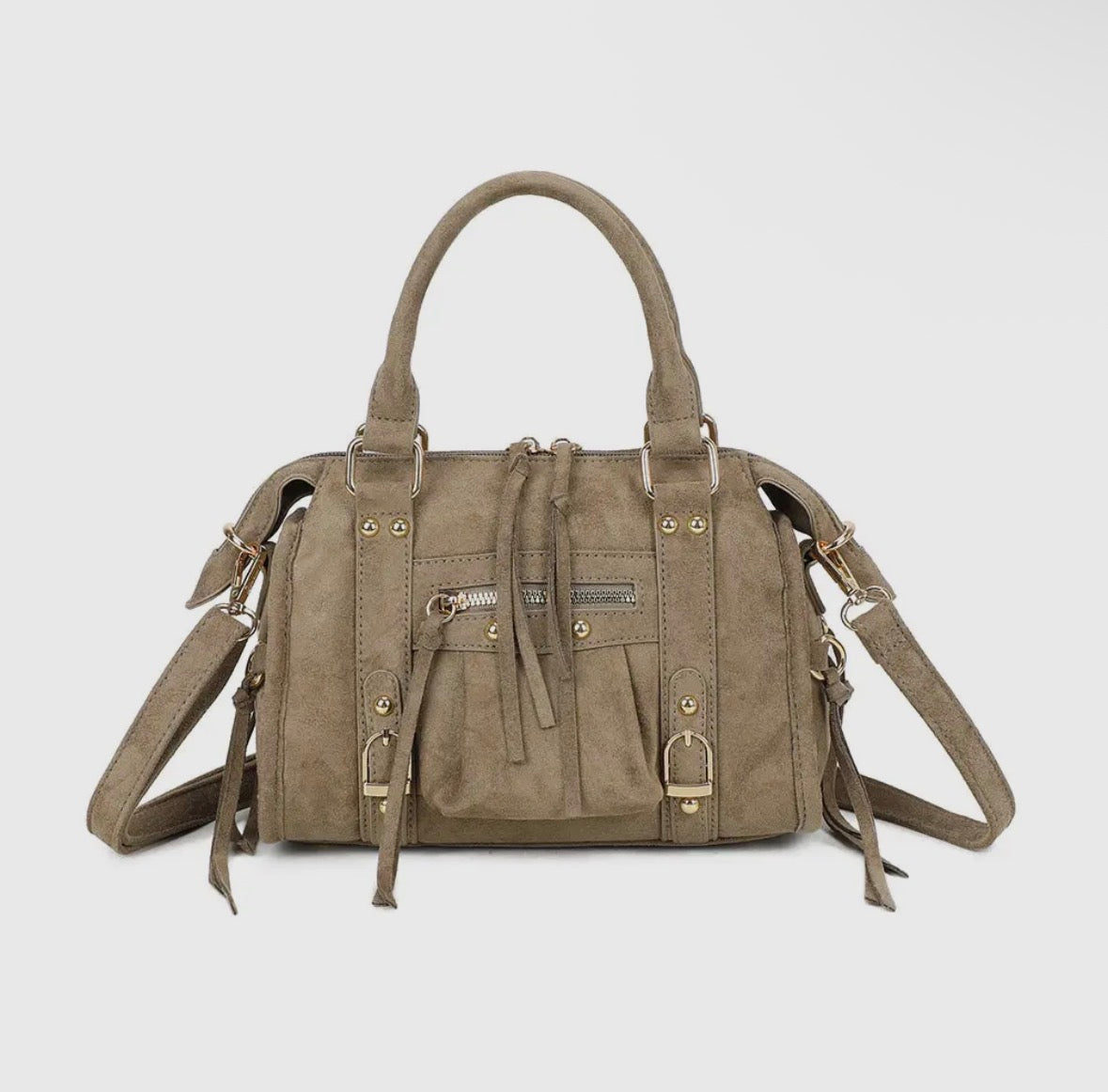 Sally Bag - Medium Suede Taupe