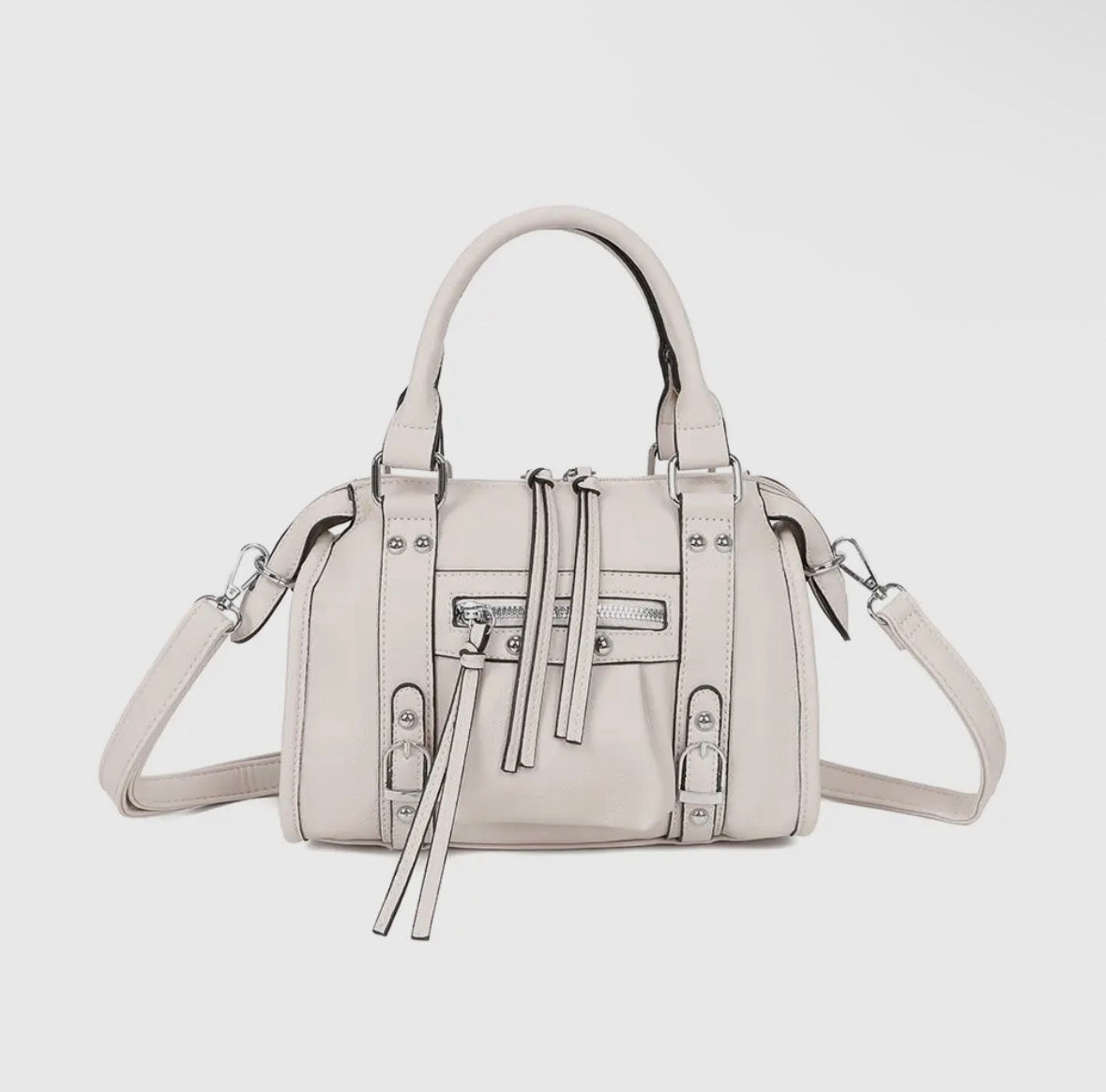 Sally Bag - Medium Beige (silver metal)