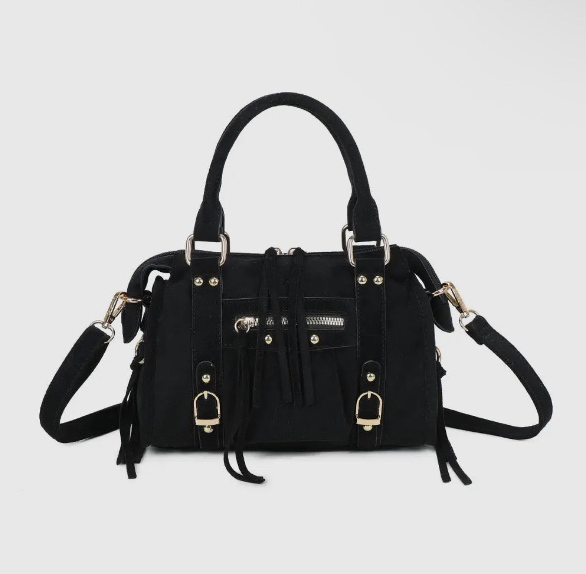 Sally bag - Medium Suede zwart
